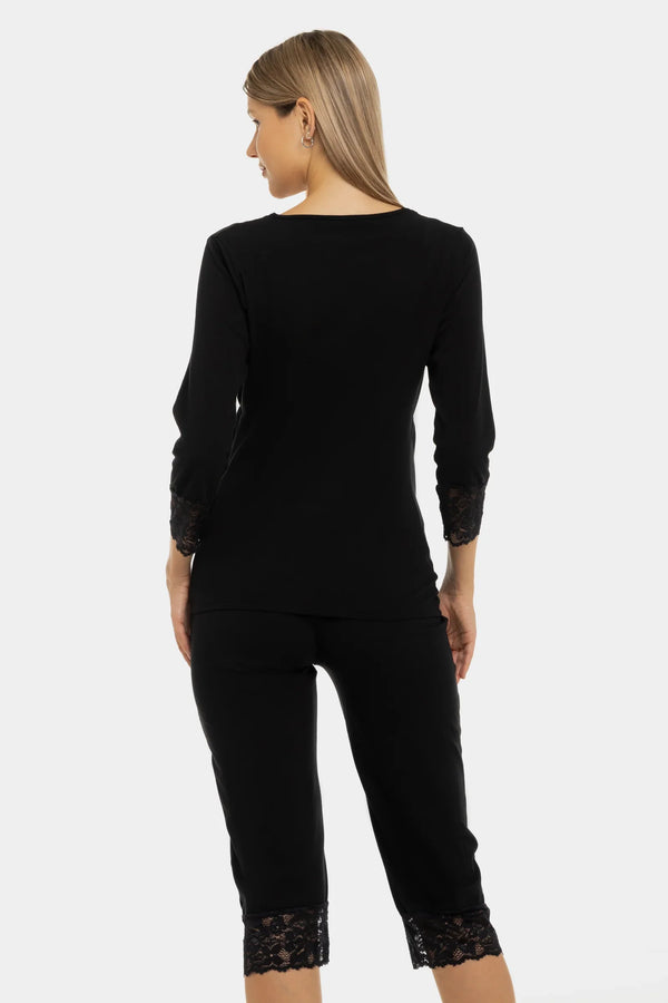 Πιτζάμα εγκυμοσύνης και θηλασμού με δαντέλα