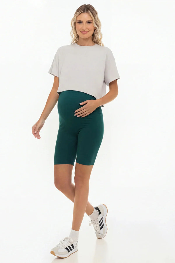 Μαλακό διπλό κολάν εγκυμοσύνης - χωρίς ραφές - τυρκουάζ