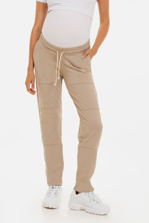 Αθλητικό παντελόνι εγκυμοσύνης – μπεζ - - soonMAMA - Η σωστή προσθήκη στην κομψή και άνετη εγκυμοσύνη! - Παλτά για έγκυες
