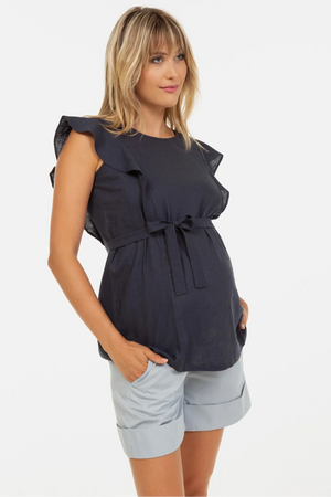 Βαμβακερό παντελόνι εγκυμοσύνης - ανοιχτό γαλάζιο - - soonMAMA - Η σωστή προσθήκη στην κομψή και άνετη εγκυμοσύνη! - Παλτά για έγκυες