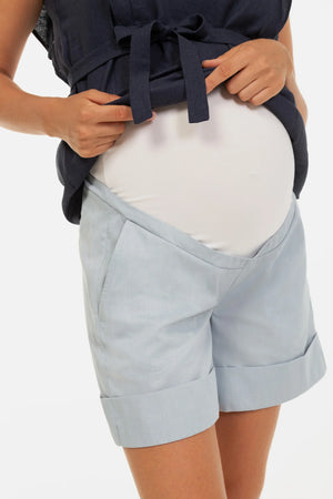 Βαμβακερό παντελόνι εγκυμοσύνης - ανοιχτό γαλάζιο - - soonMAMA - Η σωστή προσθήκη στην κομψή και άνετη εγκυμοσύνη! - Παλτά για έγκυες