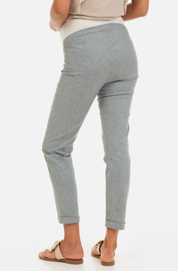 Ελαστικό λινό παντελόνι εγκυμοσύνης - - soonMAMA - Η σωστή προσθήκη στην κομψή και άνετη εγκυμοσύνη! - Παλτά για έγκυες