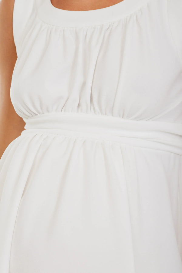 Елегантна рокля с набори за бременни в екрю - Рокля за бременни - soonMAMA - Η σωστή προσθήκη στην κομψή και άνετη εγκυμοσύνη! - Παλτά για έγκυες