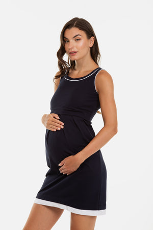 Βαμβακερό φόρεμα εγκυμοσύνης και θηλασμού -  - soonMAMA - Η σωστή προσθήκη στην κομψή και άνετη εγκυμοσύνη! - Παλτά για έγκυες