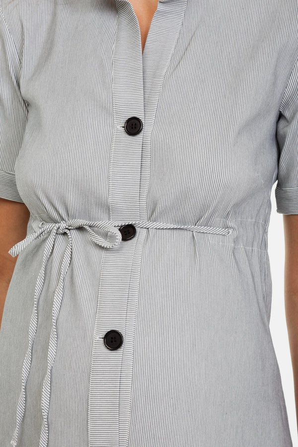 Ριγέ πουκάμισο-φόρεμα εγκυμοσύνης και θηλασμού - - soonMAMA - Η σωστή προσθήκη στην κομψή και άνετη εγκυμοσύνη! - Παλτά για έγκυες