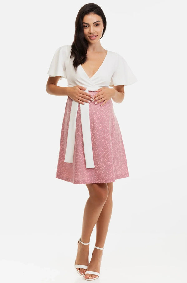 Φόρεμα εγκυμοσύνης και θηλασμού με πουά σχέδιο - - soonMAMA - Η σωστή προσθήκη στην κομψή και άνετη εγκυμοσύνη! - Παλτά για έγκυες