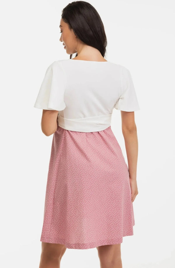 Φόρεμα εγκυμοσύνης και θηλασμού με πουά σχέδιο - - soonMAMA - Η σωστή προσθήκη στην κομψή και άνετη εγκυμοσύνη! - Παλτά για έγκυες