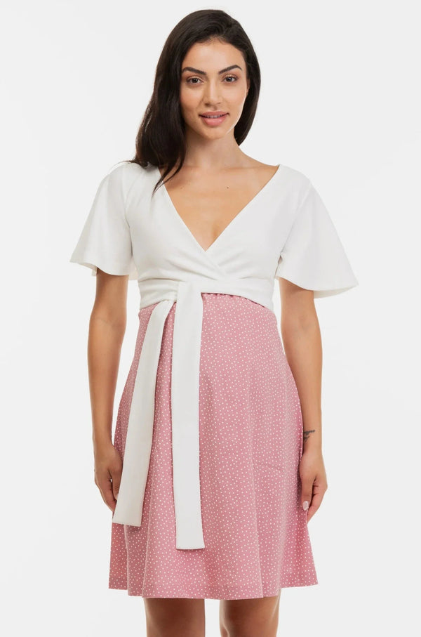 Φόρεμα εγκυμοσύνης και θηλασμού με πουά σχέδιο - - soonMAMA - Η σωστή προσθήκη στην κομψή και άνετη εγκυμοσύνη! - Παλτά για έγκυες