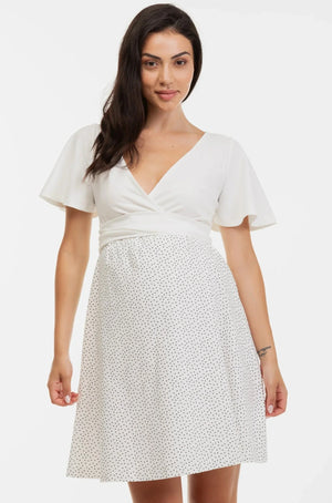 Φόρεμα εγκυμοσύνης και θηλασμού με πουά σχέδιο - - soonMAMA - Η σωστή προσθήκη στην κομψή και άνετη εγκυμοσύνη! - Παλτά για έγκυες