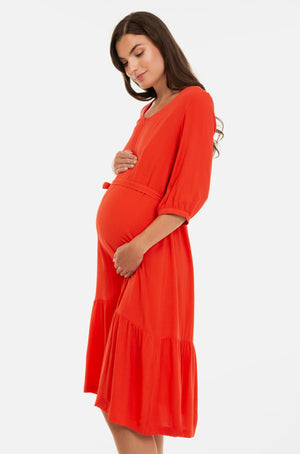 Φόρεμα εγκυμοσύνης και θηλασμού από τσαλακωτό ύφασμα - Φόρεμα - soonMAMA - Η σωστή προσθήκη στην κομψή και άνετη εγκυμοσύνη! - Παλτά για έγκυες