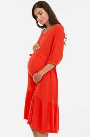 Φόρεμα εγκυμοσύνης και θηλασμού από τσαλακωτό ύφασμα - Φόρεμα - soonMAMA - Η σωστή προσθήκη στην κομψή και άνετη εγκυμοσύνη! - Παλτά για έγκυες