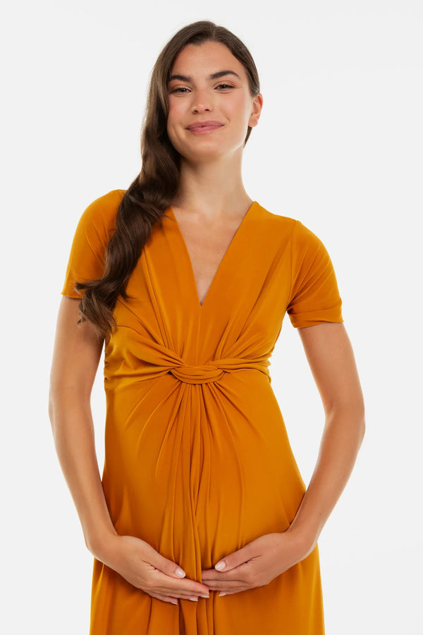 Κομψό φόρεμα εγκυμοσύνης με κόμπο - - soonMAMA - Η σωστή προσθήκη στην κομψή και άνετη εγκυμοσύνη! - Παλτά για έγκυες