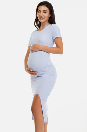 Μακρύ φόρεμα εγκυμοσύνης με ανοίγματα - - soonMAMA - Η σωστή προσθήκη στην κομψή και άνετη εγκυμοσύνη! - Παλτά για έγκυες