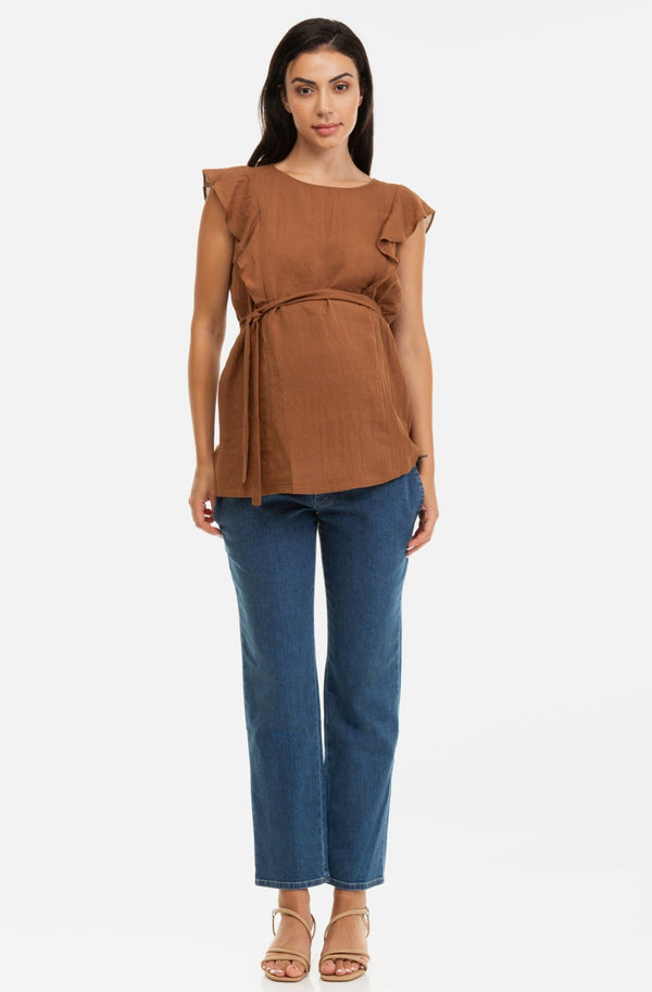 Ελαστικό τζιν εγκυμοσύνης σε ίσια γραμμή