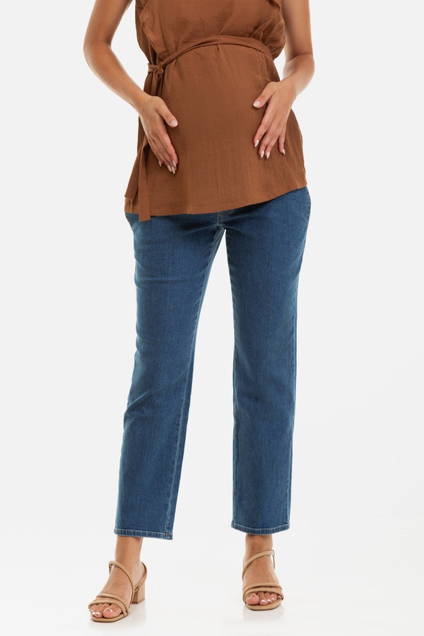 Ελαστικό τζιν εγκυμοσύνης σε ίσια γραμμή - - soonMAMA - Η σωστή προσθήκη στην κομψή και άνετη εγκυμοσύνη! - Παλτά για έγκυες