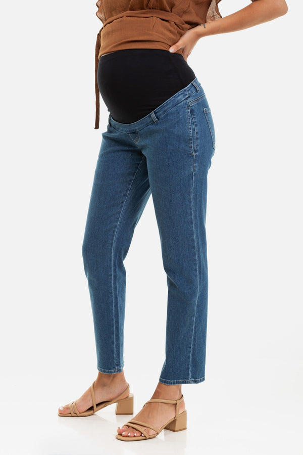 Ελαστικό τζιν εγκυμοσύνης σε ίσια γραμμή - - soonMAMA - Η σωστή προσθήκη στην κομψή και άνετη εγκυμοσύνη! - Παλτά για έγκυες