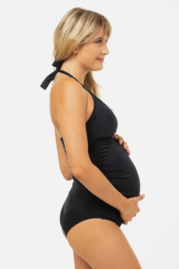 Μαγιό εγκυμοσύνης δύο τεμαχίων σε σκούρο μπλε - Μαγιό - soonMAMA - Η σωστή προσθήκη στην κομψή και άνετη εγκυμοσύνη! - Παλτά για έγκυες