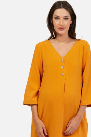 Μακρύ φόρεμα εγκυμοσύνης και θηλασμού με σκισίματα - - soonMAMA - Η σωστή προσθήκη στην κομψή και άνετη εγκυμοσύνη! - Παλτά για έγκυες