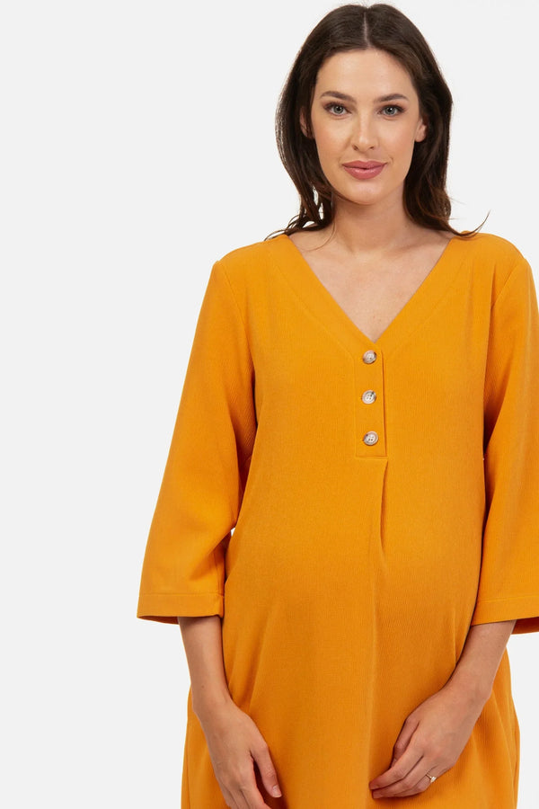 Μακρύ φόρεμα εγκυμοσύνης και θηλασμού με σκισίματα - - soonMAMA - Η σωστή προσθήκη στην κομψή και άνετη εγκυμοσύνη! - Παλτά για έγκυες