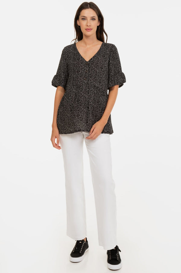 Μπλούζα εγκυμοσύνης και θηλασμού με βολάν - - soonMAMA - Η σωστή προσθήκη στην κομψή και άνετη εγκυμοσύνη! - Παλτά για έγκυες