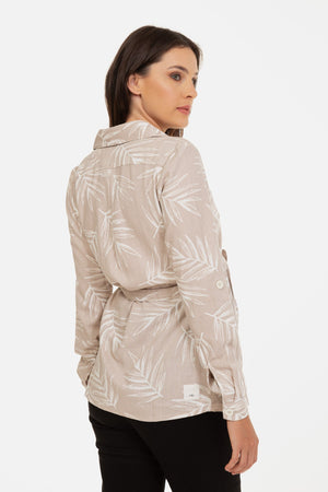 Πουκάμισο εγκυμοσύνης και θηλασμού με σχέδιο - μπεζ - - soonMAMA - Η σωστή προσθήκη στην κομψή και άνετη εγκυμοσύνη! - Παλτά για έγκυες