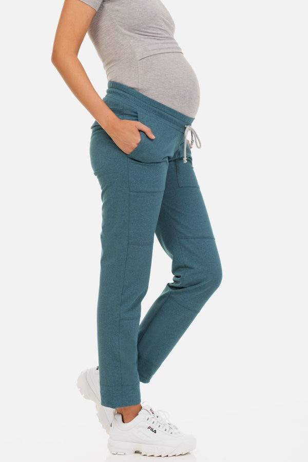 Αθλητικό παντελόνι εγκυμοσύνης – πράσινο πετρόλ - - soonMAMA - Η σωστή προσθήκη στην κομψή και άνετη εγκυμοσύνη! - Παλτά για έγκυες