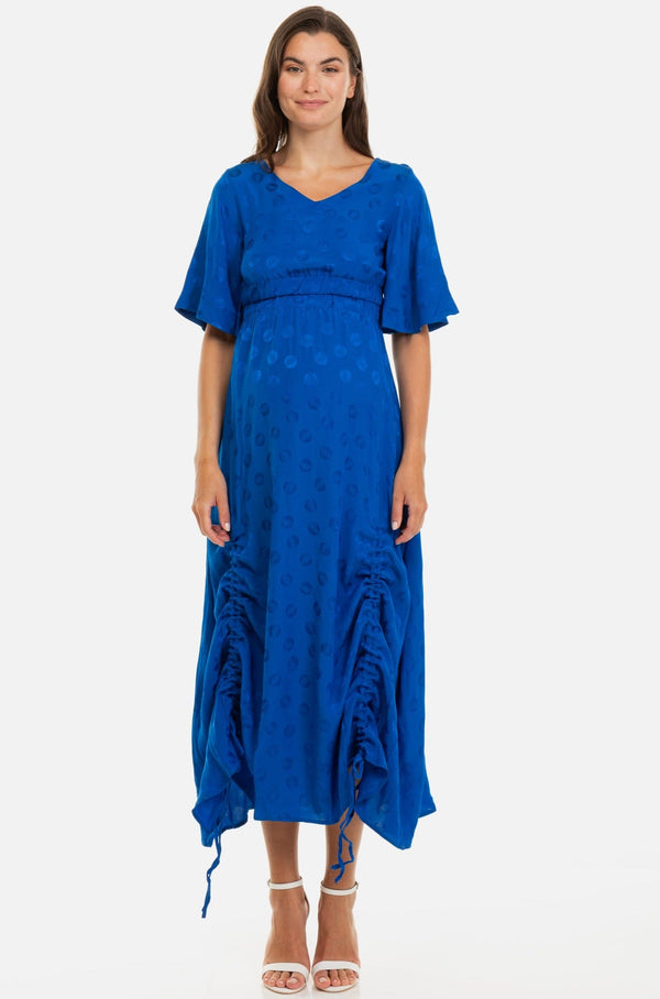 Μακρύ φόρεμα εγκυμοσύνης και θηλασμού με βολάν - - soonMAMA - Η σωστή προσθήκη στην κομψή και άνετη εγκυμοσύνη! - Παλτά για έγκυες