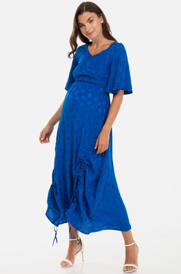 Μακρύ φόρεμα εγκυμοσύνης και θηλασμού με βολάν - - soonMAMA - Η σωστή προσθήκη στην κομψή και άνετη εγκυμοσύνη! - Παλτά για έγκυες