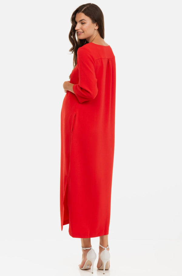 Μακρύ φόρεμα εγκυμοσύνης και θηλασμού - - soonMAMA - Η σωστή προσθήκη στην κομψή και άνετη εγκυμοσύνη! - Παλτά για έγκυες