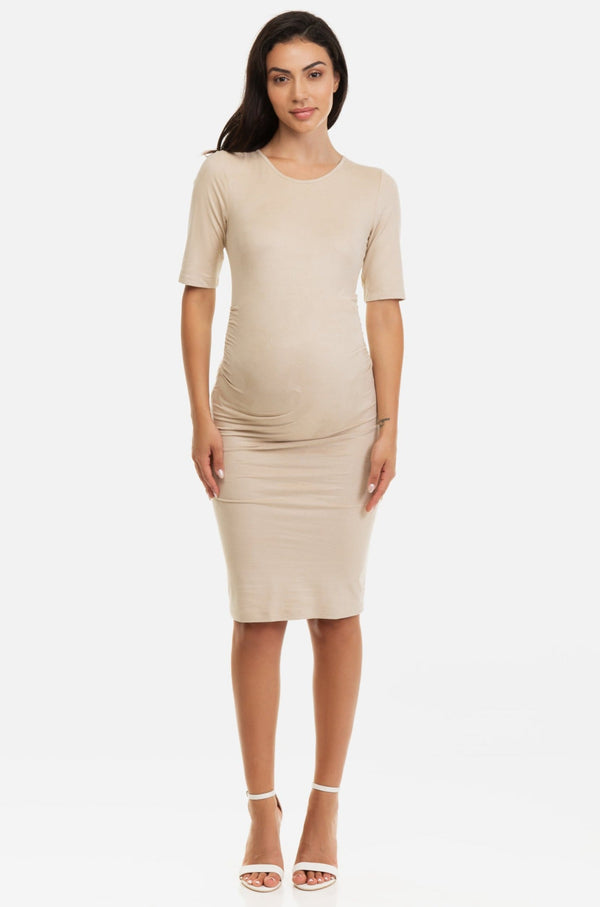 Μακρύ εφαρμοστό φόρεμα εγκυμοσύνης - - soonMAMA - Η σωστή προσθήκη στην κομψή και άνετη εγκυμοσύνη! - Παλτά για έγκυες