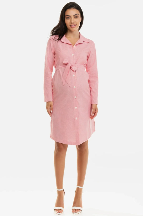 Βαμβακερό πουκάμισο-φόρεμα εγκυμοσύνης και θηλασμού - - soonMAMA - Η σωστή προσθήκη στην κομψή και άνετη εγκυμοσύνη! - Παλτά για έγκυες