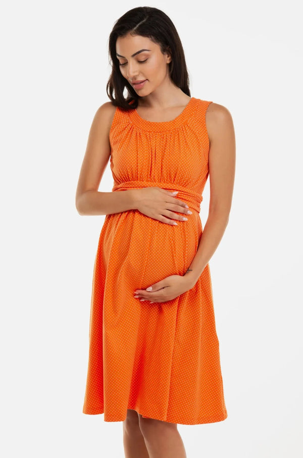 Памучна рокля с набори за бременни с десен - Рокля за бременни - soonMAMA - Η σωστή προσθήκη στην κομψή και άνετη εγκυμοσύνη! - Παλτά για έγκυες