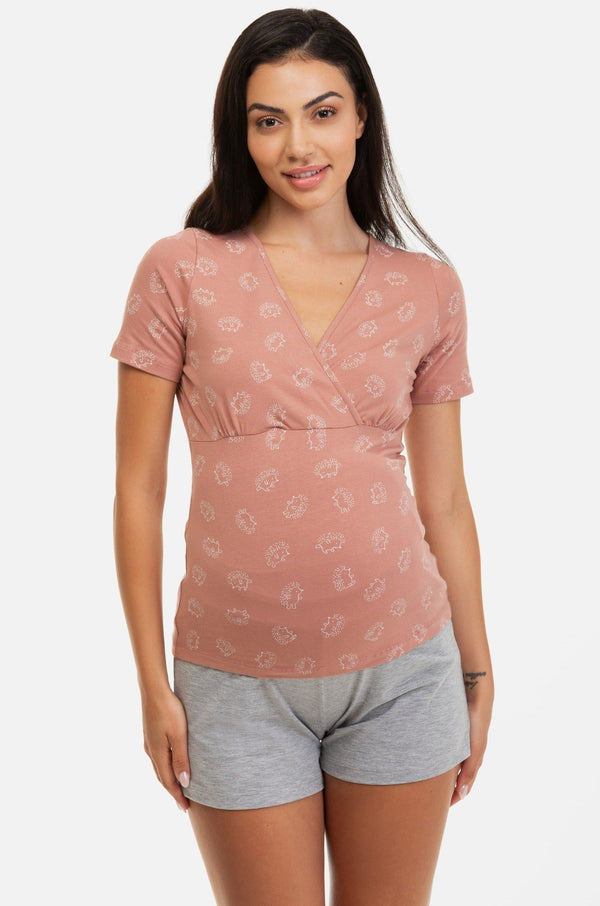 Βαμβακερή πιτζάμα εγκυμοσύνης και θηλασμού