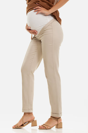 Ελαστικό βαμβακερό παντελόνι εγκυμοσύνης -  - soonMAMA - Η σωστή προσθήκη στην κομψή και άνετη εγκυμοσύνη! - Παλτά για έγκυες