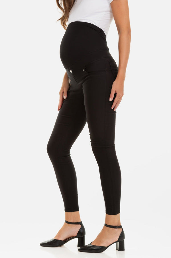 Μαύρο εφαρμοστό παντελόνι εγκυμοσύνης - Παντελόνι - soonMAMA - Η σωστή προσθήκη στην κομψή και άνετη εγκυμοσύνη! - Παλτά για έγκυες