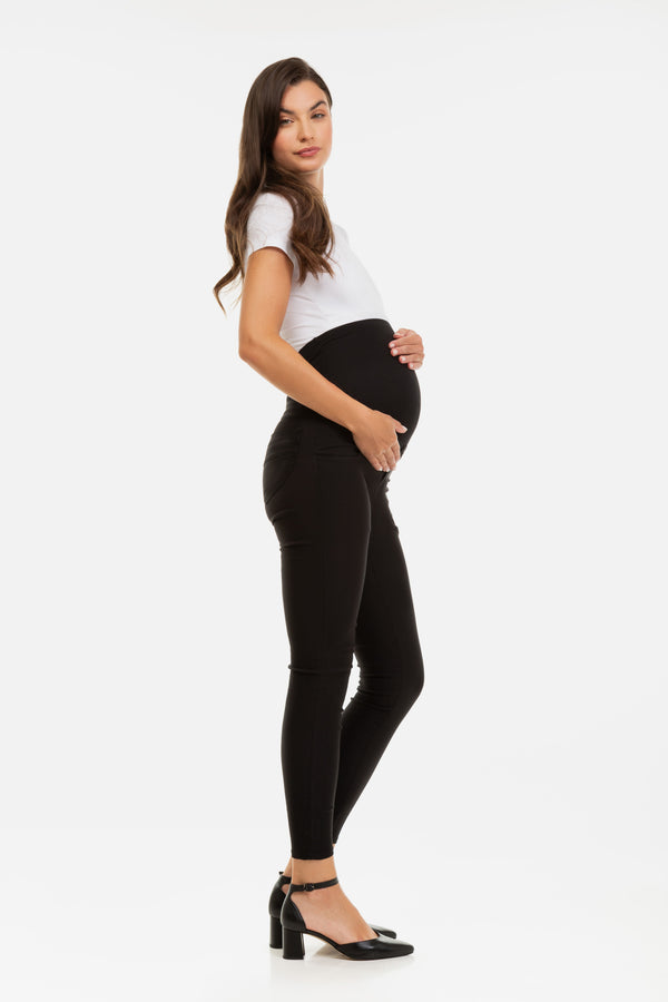 Μαύρο εφαρμοστό παντελόνι εγκυμοσύνης - Παντελόνι - soonMAMA - Η σωστή προσθήκη στην κομψή και άνετη εγκυμοσύνη! - Παλτά για έγκυες