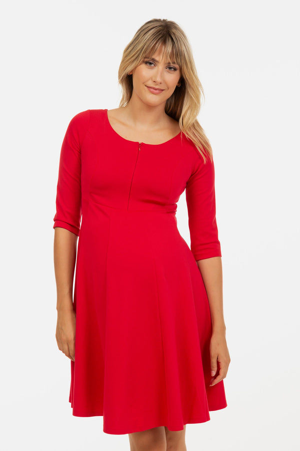 Βραδινό κόκκινο φόρεμα εγκυμοσύνης και θηλασμού - Φόρεμα - soonMAMA - Η σωστή προσθήκη στην κομψή και άνετη εγκυμοσύνη! - Παλτά για έγκυες