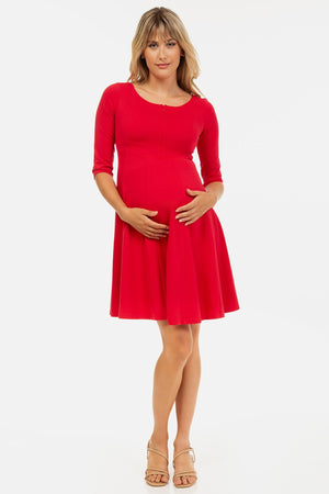 Βραδινό κόκκινο φόρεμα εγκυμοσύνης και θηλασμού - Φόρεμα - soonMAMA - Η σωστή προσθήκη στην κομψή και άνετη εγκυμοσύνη! - Παλτά για έγκυες