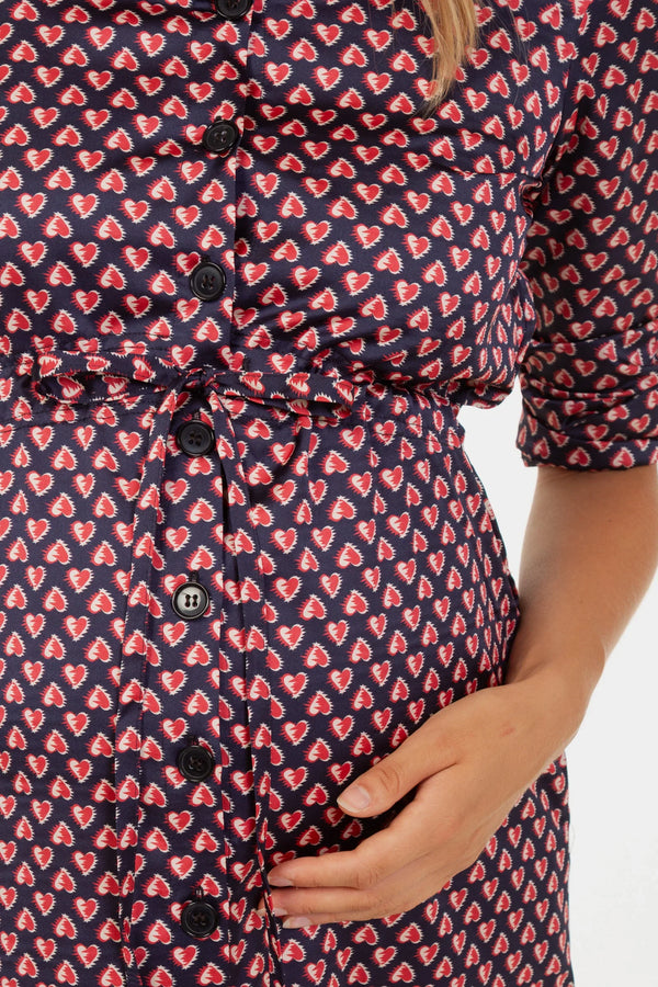 Σατέν πουκάμισο-φόρεμα εγκυμοσύνης και θηλασμού - - soonMAMA - Η σωστή προσθήκη στην κομψή και άνετη εγκυμοσύνη! - Παλτά για έγκυες