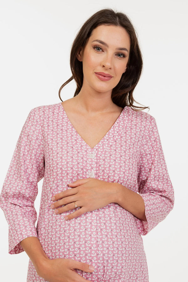 Μακρύ βαμβακερό φόρεμα εγκυμοσύνης και θηλασμού - - soonMAMA - Η σωστή προσθήκη στην κομψή και άνετη εγκυμοσύνη! - Παλτά για έγκυες