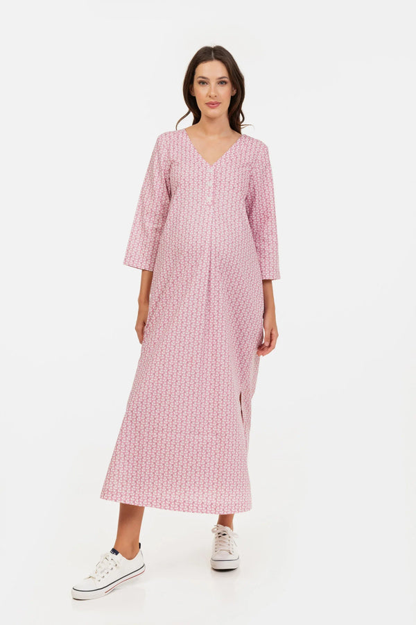 Μακρύ βαμβακερό φόρεμα εγκυμοσύνης και θηλασμού - - soonMAMA - Η σωστή προσθήκη στην κομψή και άνετη εγκυμοσύνη! - Παλτά για έγκυες