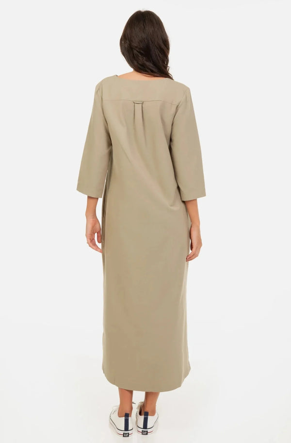 Μίντι φόρεμα εγκυμοσύνης και θηλασμού - χακί