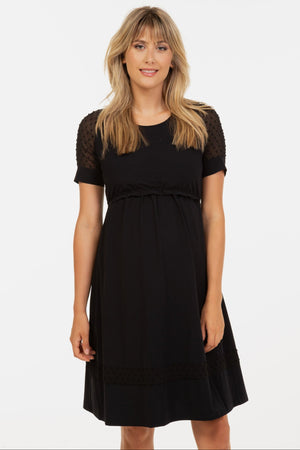 Φόρεμα εγκυμοσύνης και θηλασμού με μανίκια με πουά σχέδιο - - soonMAMA - Η σωστή προσθήκη στην κομψή και άνετη εγκυμοσύνη! - Παλτά για έγκυες