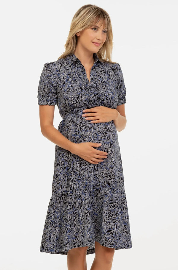 Φόρεμα εγκυμοσύνης και θηλασμού με γιακά με βολάν - - soonMAMA - Η σωστή προσθήκη στην κομψή και άνετη εγκυμοσύνη! - Παλτά για έγκυες