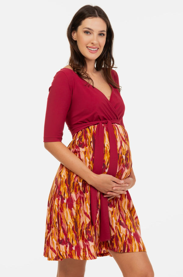 Φόρεμα εγκυμοσύνης και θηλασμού με μοτίβο – κεράσια