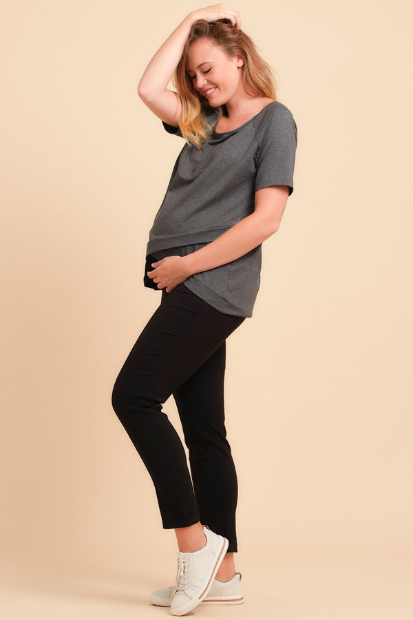 Βαμβακερή μπλούζα εγκυμοσύνης και θηλασμού - Μπλούζα - soonMAMA - Η σωστή προσθήκη στην κομψή και άνετη εγκυμοσύνη! - Παλτά για έγκυες