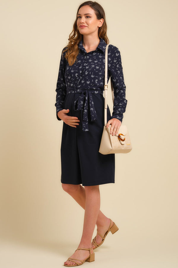 Φόρεμα εγκυμοσύνης και θηλασμού με εμπριμέ επάνω μέρος - - soonMAMA - Η σωστή προσθήκη στην κομψή και άνετη εγκυμοσύνη! - Παλτά για έγκυες