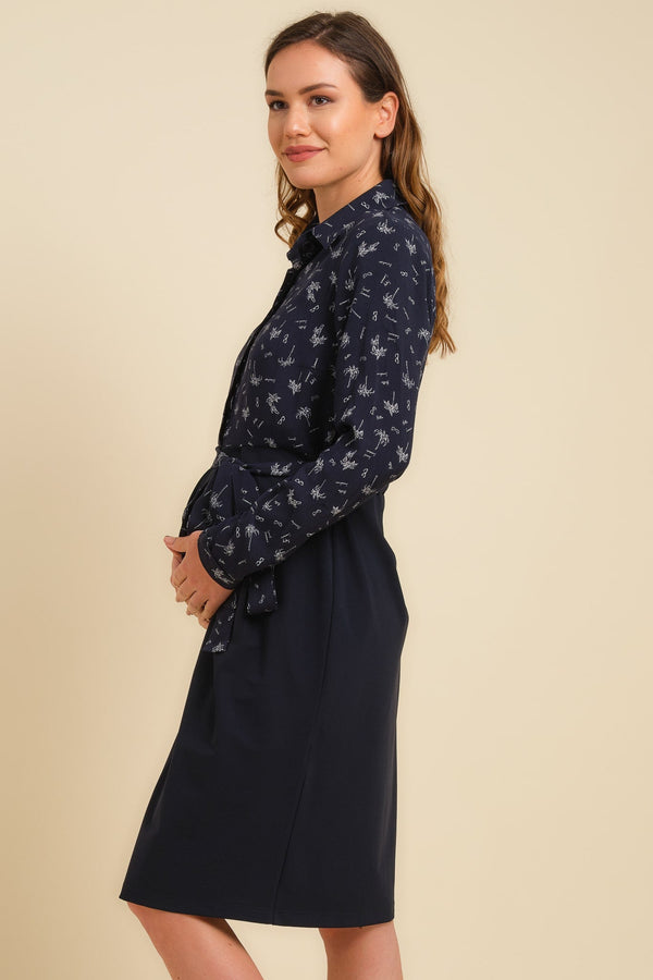 Φόρεμα εγκυμοσύνης και θηλασμού με εμπριμέ επάνω μέρος - - soonMAMA - Η σωστή προσθήκη στην κομψή και άνετη εγκυμοσύνη! - Παλτά για έγκυες