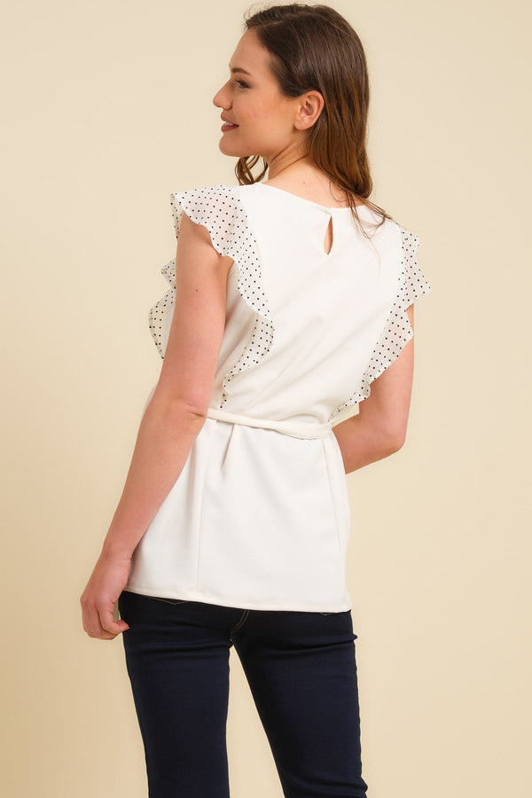 Τοπ εγκυμοσύνης και θηλασμού με μανίκια πουά