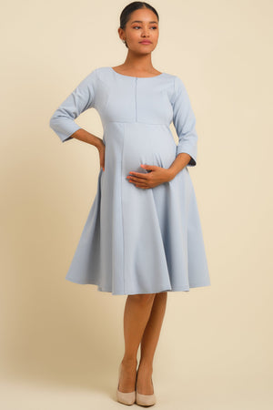 Βραδινό φόρεμα εγκυμοσύνης και θηλασμού - ανοιχτό μπλε - - soonMAMA - Η σωστή προσθήκη στην κομψή και άνετη εγκυμοσύνη! - Παλτά για έγκυες